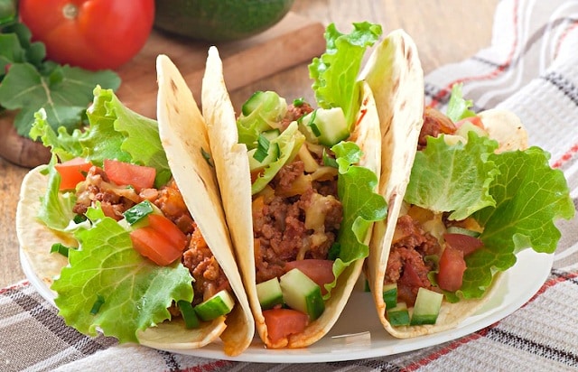 Tacos mexicains avec viande