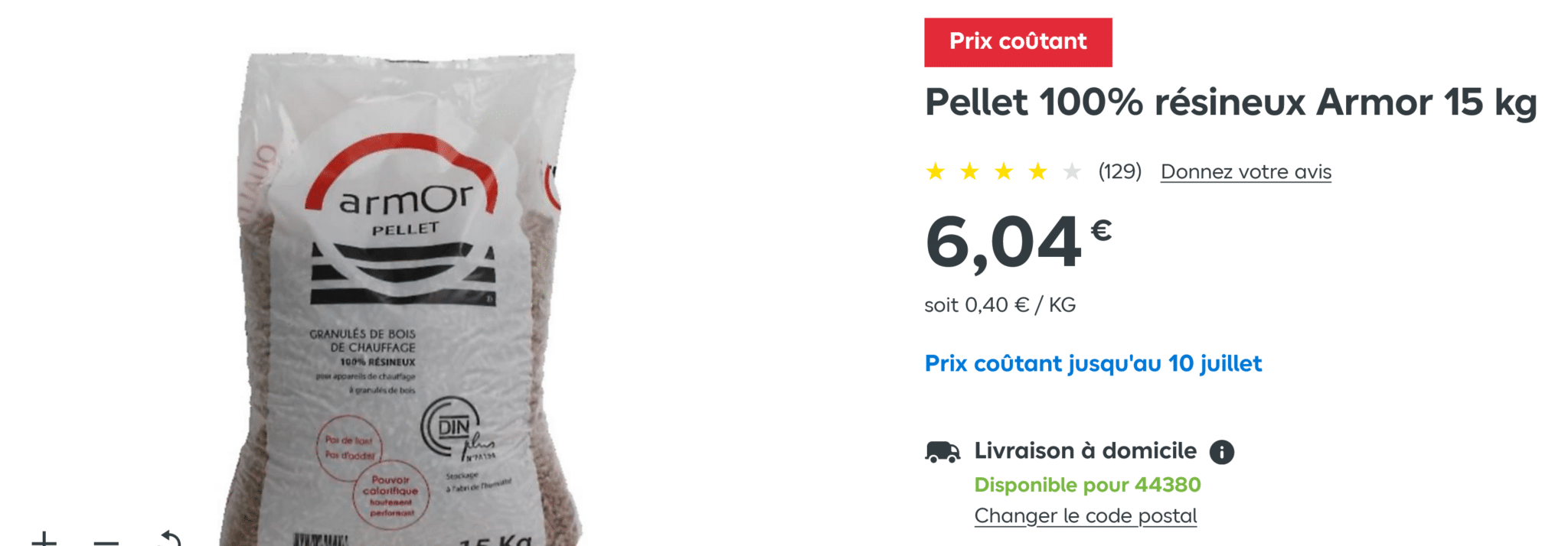 Le pellet à prix coutant chez Castorama jusqu'au 10 juillet