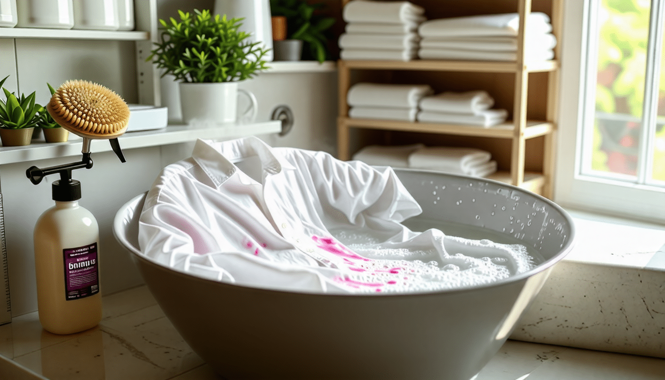 découvrez des astuces efficaces pour enlever les taches roses sur votre linge blanc déteint. apprenez des méthodes simples et des produits à utiliser pour restaurer l'éclat de vos vêtements en un rien de temps.