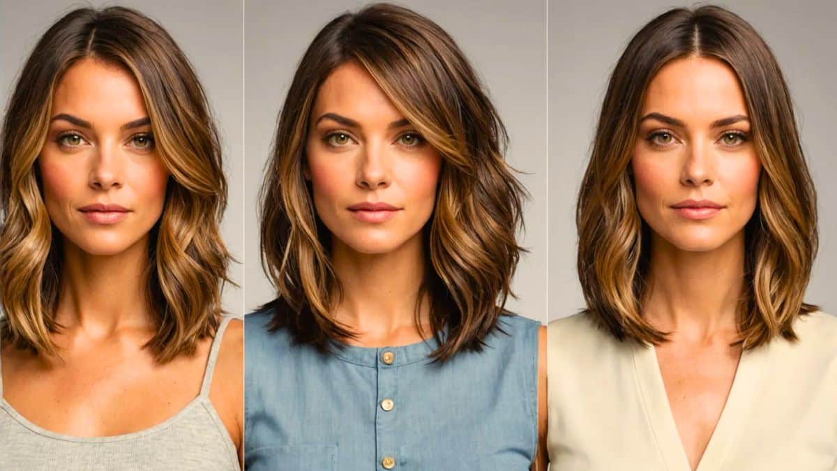 Étiquettes coiffures élégantes et faciles, coiffures mi-longues femmes, coupes de cheveux modernes, entretien cheveux mi-longs, lob coupe mi-longue, styles capillaires femmes 50 ans, tendances cheveux mi-longs